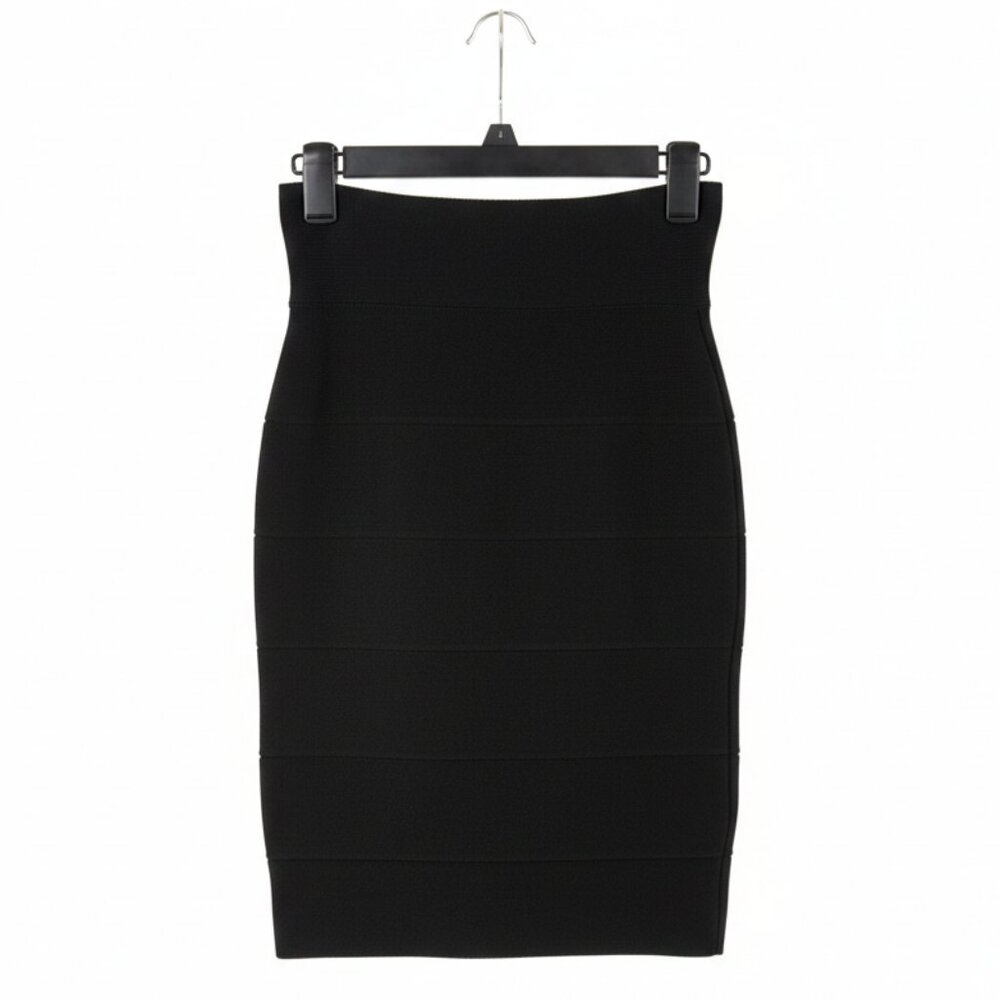 BCBGMAXAZRIA Black Bandage Bodycon Mini Skirt XS High Waisted EUC